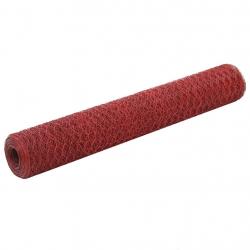 Grillage Acier avec revêtement en PVC 25x1 m Rouge alsavelo