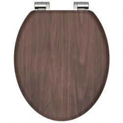 SCHÜTTE Siège de toilette avec fermeture en douceur DARK WOOD MDF alsavelo