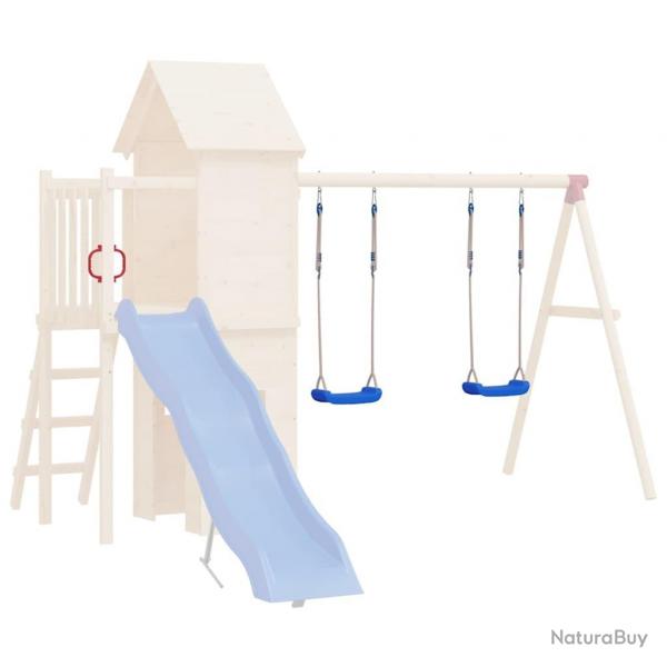 Siges de balanoire avec cordes 2 pcs bleu 37x15 cm PE alsavelo