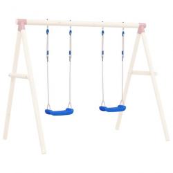 Sièges de balançoire avec cordes 2 pcs bleu 37x15 cm PE alsavelo