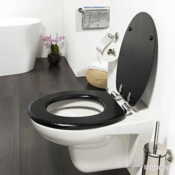 Tiger Abattant WC  fermeture en douceur Blackwash MDF Noir 252030746 alsavelo