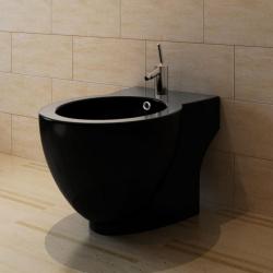 Bidet rond à poser en céramique sanitaire noir alsavelo