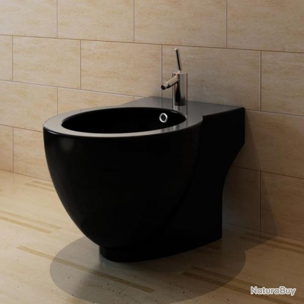 Bidet rond  poser en cramique sanitaire noir alsavelo