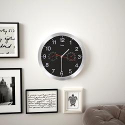Horloge murale à quartz Hygromètre et thermomètre 30 cm Noir alsavelo