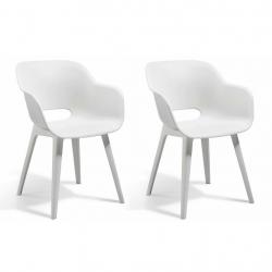 Keter Chaises d'extérieur Akola lot de 2 Blanc alsavelo