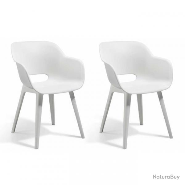 Keter Chaises d'extrieur Akola lot de 2 Blanc