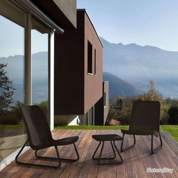 Keter Salon de jardin 3 pcs Rio Cappuccino 218157 alsavelo