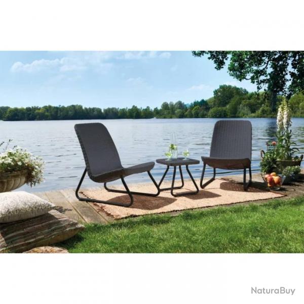 Keter Salon de jardin 3 pcs Rio Graphite alsavelo