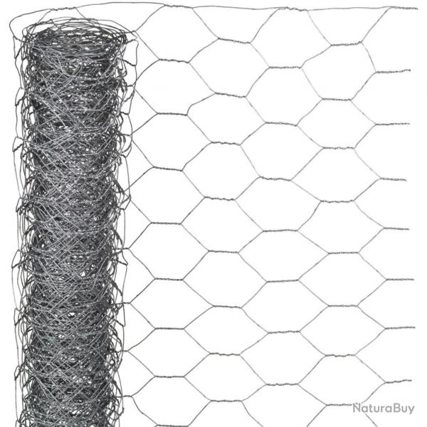 Grillage mtallique hexagonal 0,5x2,5 m 25 mm Acier galvanis alsavelo