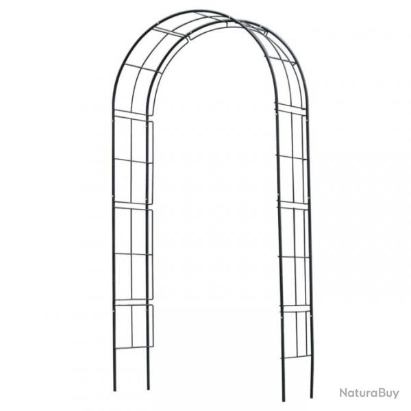 Arche de jardin mtal 229x38x113 cm noir