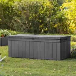 Keter Boîte de rangement de jardin Darwin 380 L Gris alsavelo