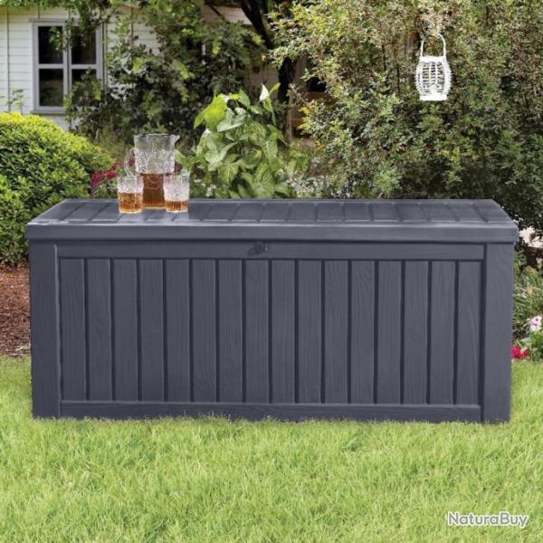 Keter Bote de rangement de jardin Rockwood 570 L Anthracite alsavelo