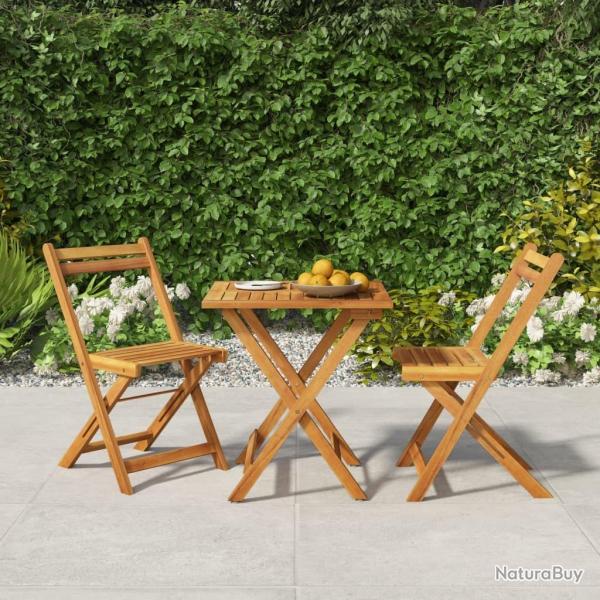 bistro pliable 3 pcs bois d'acacia solide alsavelo
