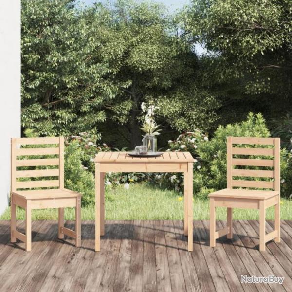 bistrot de jardin 3 pcs bois de pin massif alsavelo