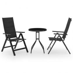 bistrot 3 pcs noir et anthracite alsavelo