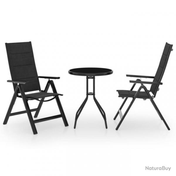 bistrot 3 pcs noir et anthracite alsavelo