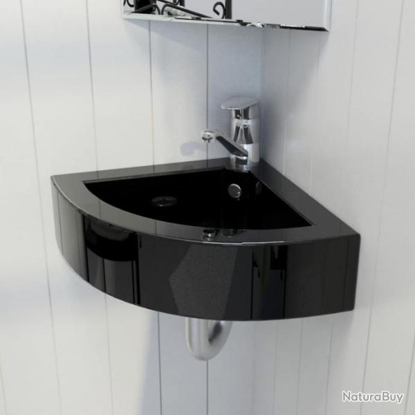 Lavabo avec trou de trop-plein 45x32x12,5 cm Noir