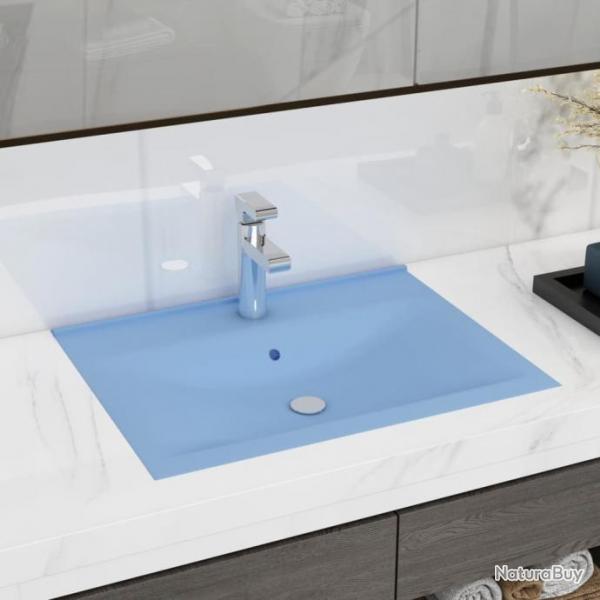 Lavabo avec trou de robinet Bleu clair mat 60x46 cm Cramique alsavelo