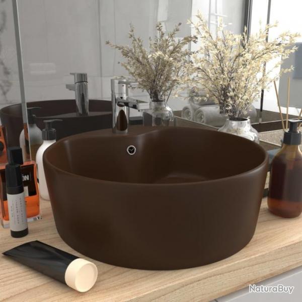 Lavabo avec trop-plein Marron fonc mat 36x13 cm Cramique alsavelo