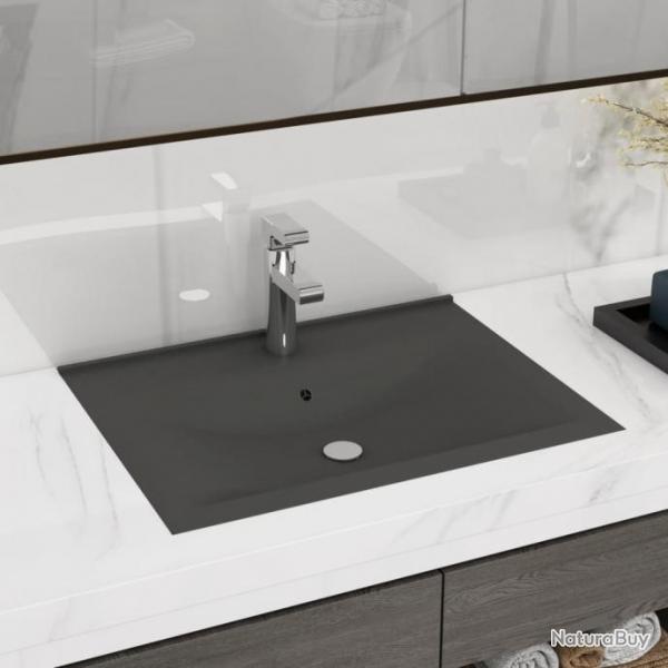 Lavabo avec trou de robinet Gris fonc mat 60x46 cm Cramique alsavelo