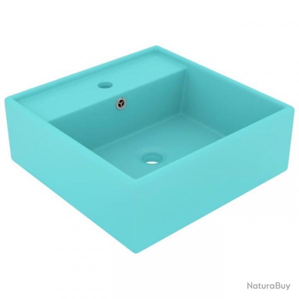 Lavabo carr  trop-plein Vert clair mat 41x41 cm Cramique alsavelo