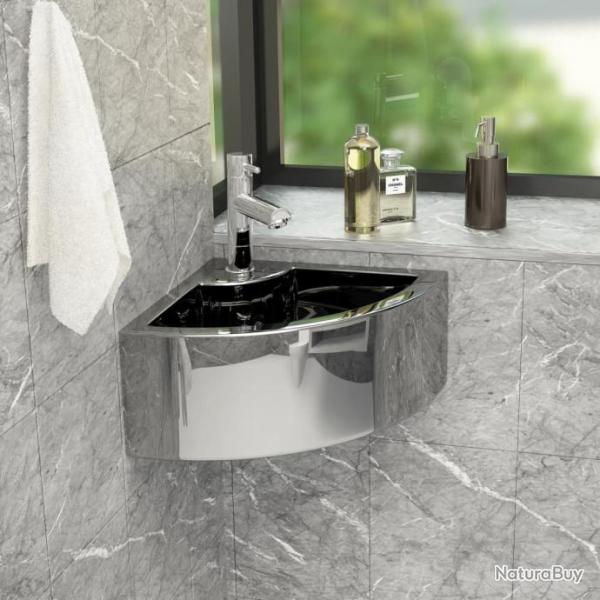 Lavabo avec trop-plein 45x32x12,5 cm Cramique Argent