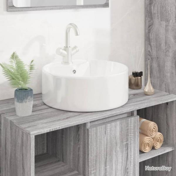 Lavabo blanc 40x14,5 cm cramique rond