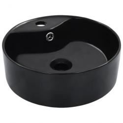 Lavabo avec trop-plein 36x13 cm Céramique Noir alsavelo