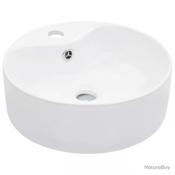 Lavabo avec trop-plein 36x13 cm Cramique Blanc alsavelo