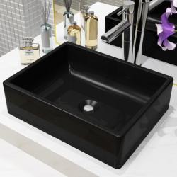 Lavabo Céramique Rectangulaire Noir 41 x 30 x 12 cm alsavelo