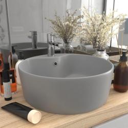 Lavabo de luxe avec trop-plein Gris clair mat 36x13cm Céramique alsavelo