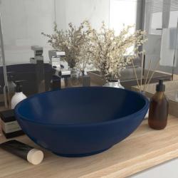 Lavabo ovale de luxe Bleu foncé mat 40x33 cm Céramique alsavelo