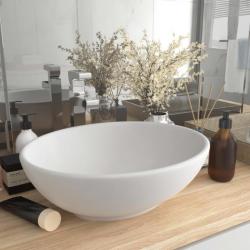 Lavabo ovale de luxe Blanc mat 40x33 cm Céramique alsavelo