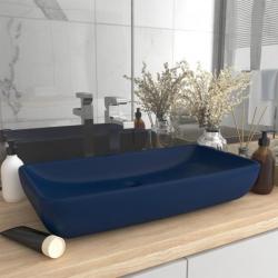 Lavabo de luxe rectangulaire Bleu foncé mat 71x38 cm Céramique alsavelo