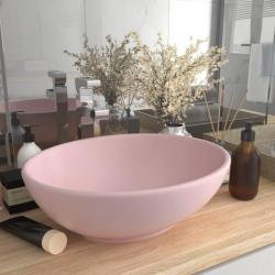 Lavabo ovale de luxe Rose mat 40x33 cm Céramique alsavelo