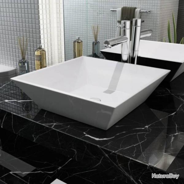 Lavabo carre Cramique Blanc 41,5 x 41,5 x 12 cm alsavelo