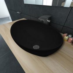 Lavabo ovale Céramique 40 x 33 cm Noir alsavelo