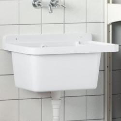 Lavabo pour montage murale blanc 50x35x24 cm résine alsavelo