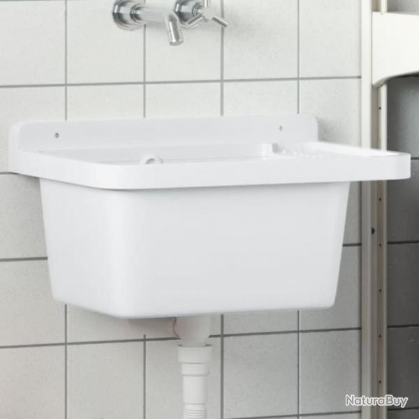 Lavabo pour montage murale blanc 50x35x24 cm rsine alsavelo