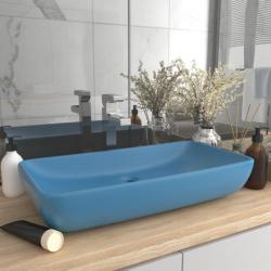 Lavabo de luxe rectangulaire Bleu clair mat 71x38 cm Céramique alsavelo