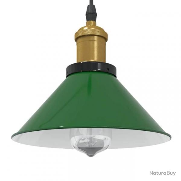 Lampe suspendue rglable hauteur E27 vert brillant  22cm mtal alsavelo