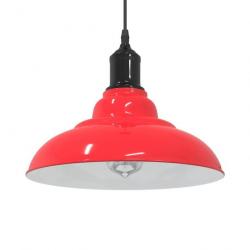 Lampe suspendue réglable hauteur E27 rouge brillant Ø31cm métal alsavelo