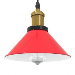 Lampe suspendue réglable hauteur E27 rouge brillant Ø22cm métal alsavelo