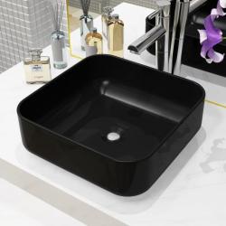 Lavabo carré Céramique Noir 38 x 38 x 13,5 cm alsavelo