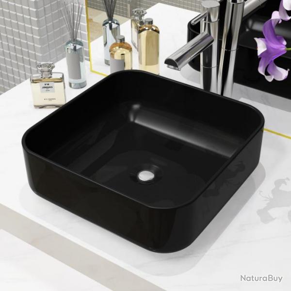 Lavabo carr Cramique Noir 38 x 38 x 13,5 cm alsavelo