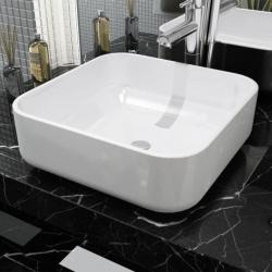 Lavabo carré Céramique Blanc 39x39x13,5 cm alsavelo