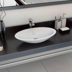 Lavabo 59,3x35,1x10,7 cm Fonte minérale/marbre Blanc alsavelo