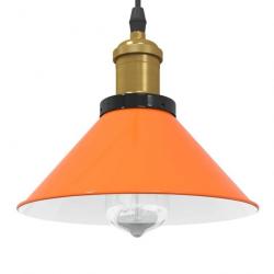 Lampe suspendue réglable hauteur E27 orange brillant métal alsavelo