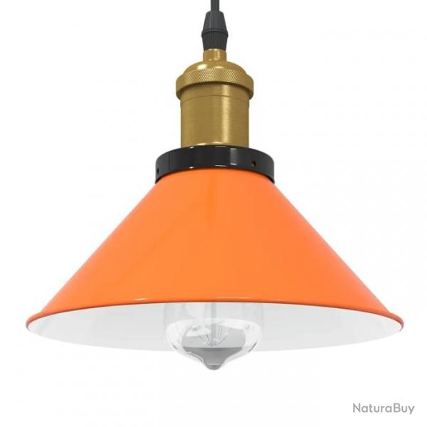 Lampe suspendue rglable hauteur E27 orange brillant mtal alsavelo