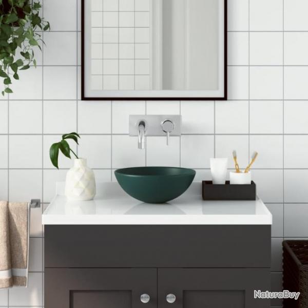 Lavabo de salle de bain Cramique Vert fonc Rond alsavelo